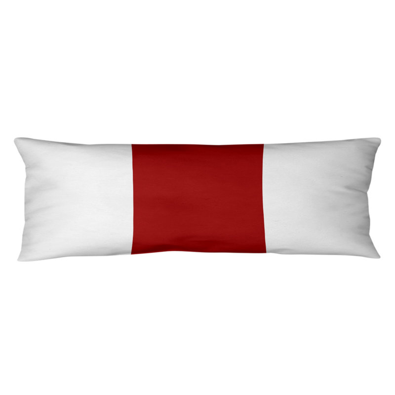 Oreiller de corps en polyester / polyester Arizona Football Stripes, Blanc / rouge moyen, Adrienne 