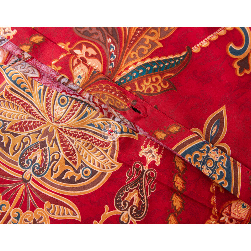 Bohemian Sateen Floral Duvet Cover, Queen Duvet Cover + 2 Queen Shams