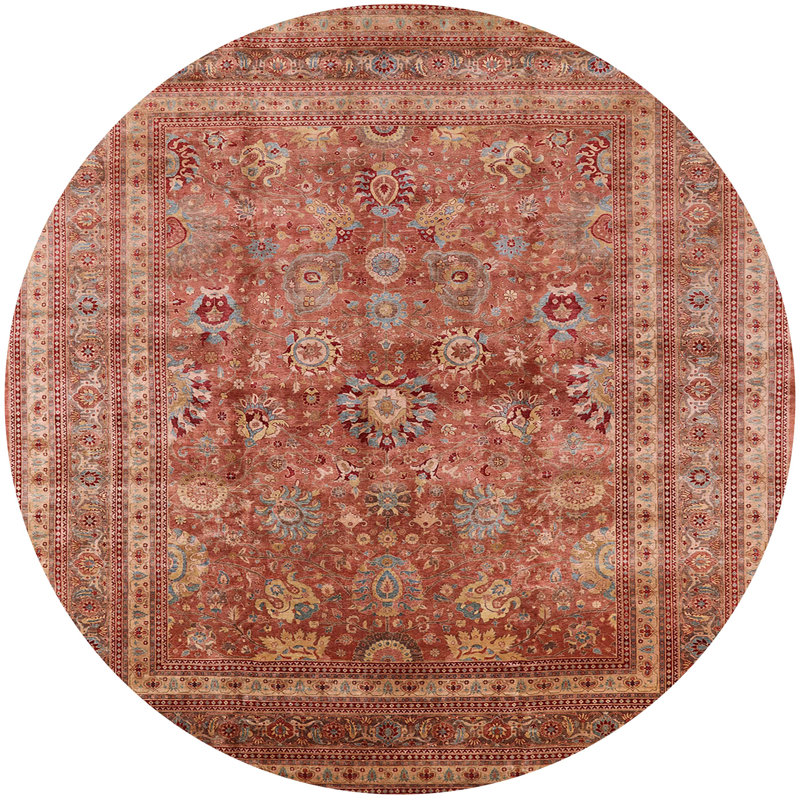 Tapis marocain tissé à la machine Latria, Rond 4 pi