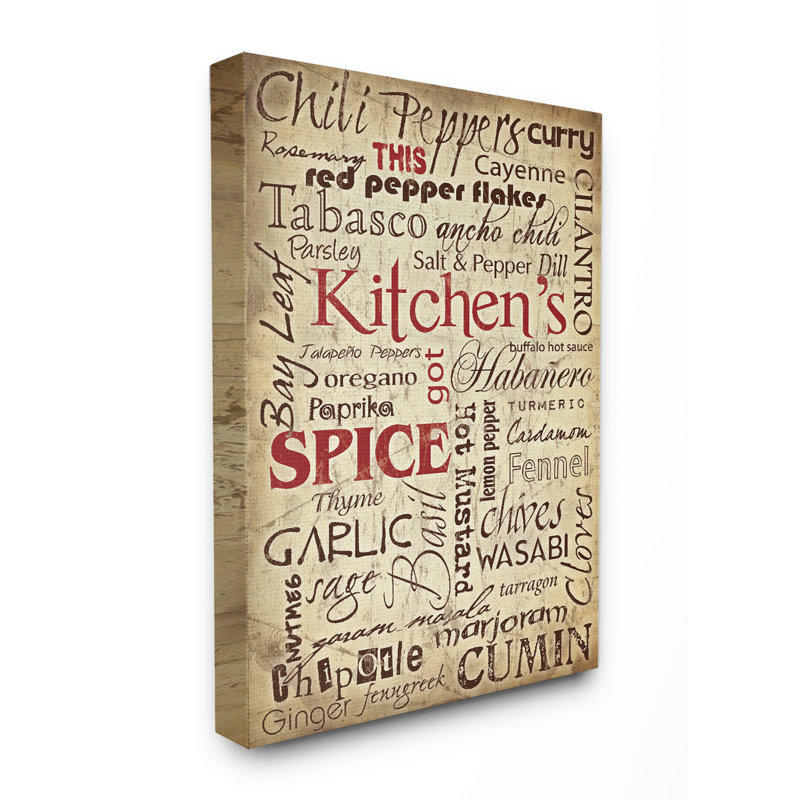 « cuisine épices », reproduction d’impression sur toile tendue, H 30 po x l 40 po, Toile tendue