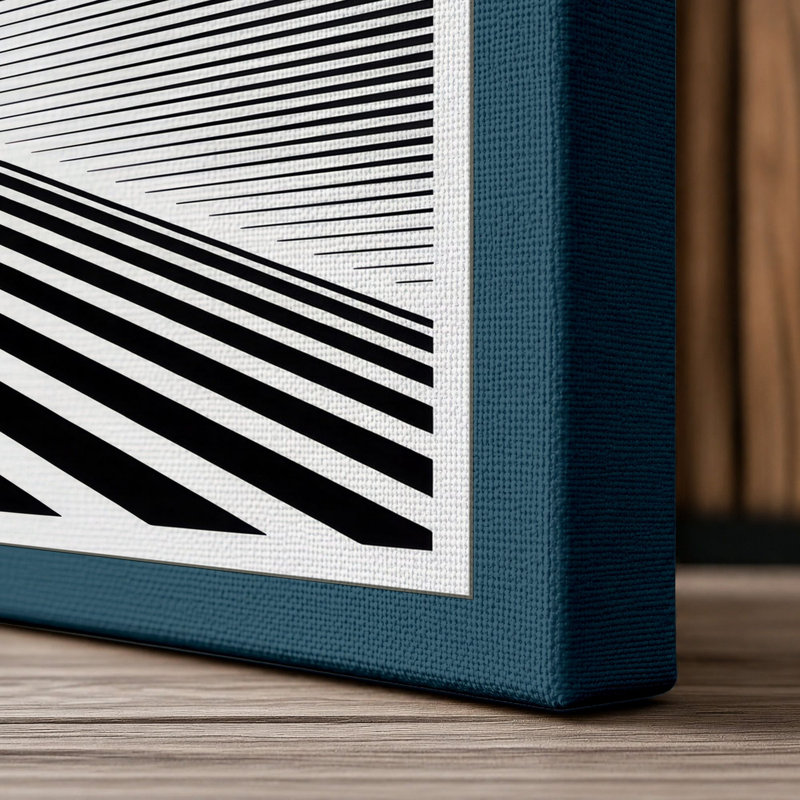 Saucer Retro - Wrapped Canvas, 36x24 - 91.4 x 61.0 cm, Teal Border