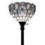 Lampe sur pied de forme traditionnelle brune 72 "avec abat-jour en verre coloré brun