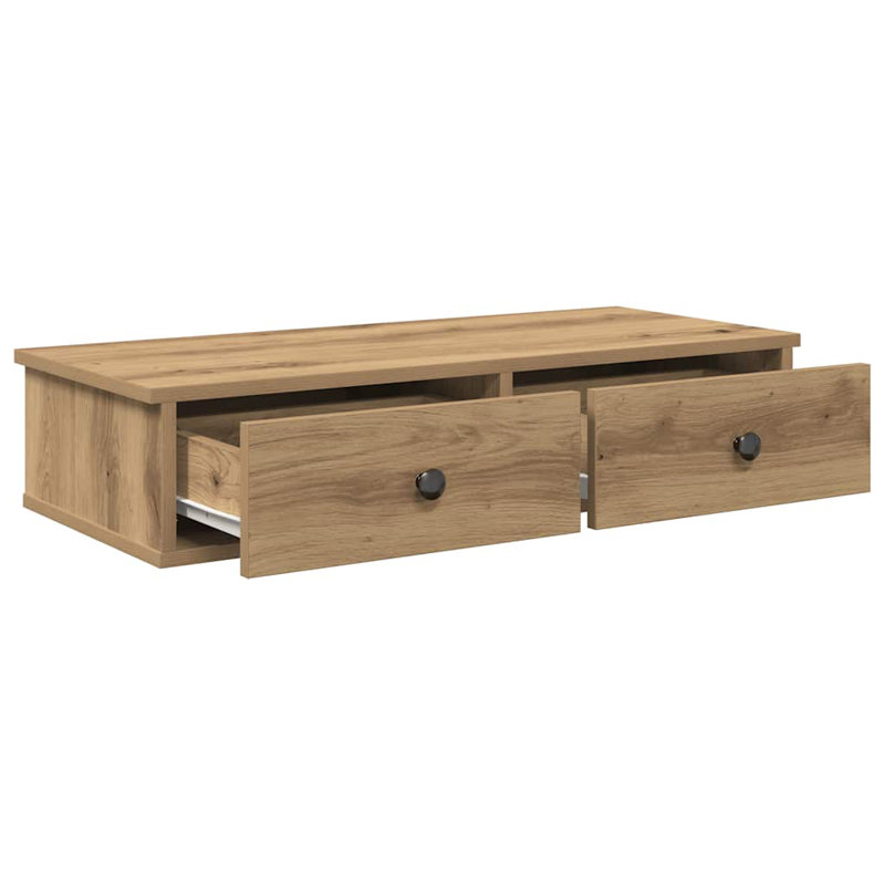 113-9 Wall Mounted Shelf, 17cm H x 80cm W x 31cm D, Artisan oak