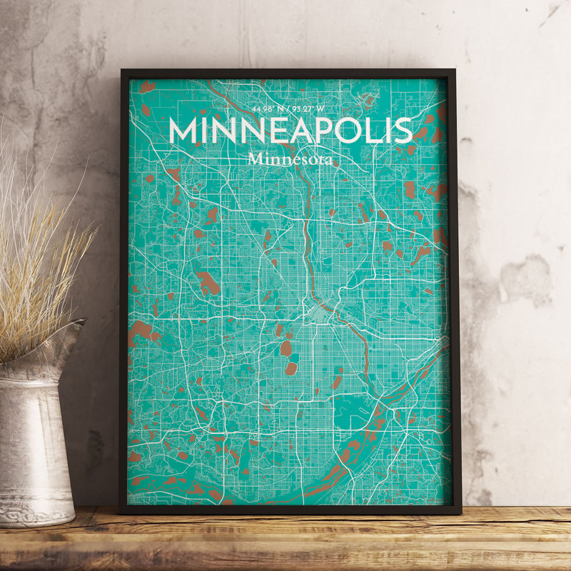Minneapolis City Map - No Frame Print, 70.1cm H x 50cm W x 0.13cm D x 0.13 cm D