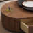 Black & Walnut Manufactured Wood Round Rotatable Coffee Table