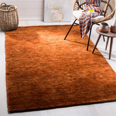 Ferrera Hand Knotted Jute/Sisal Brown Area Rug