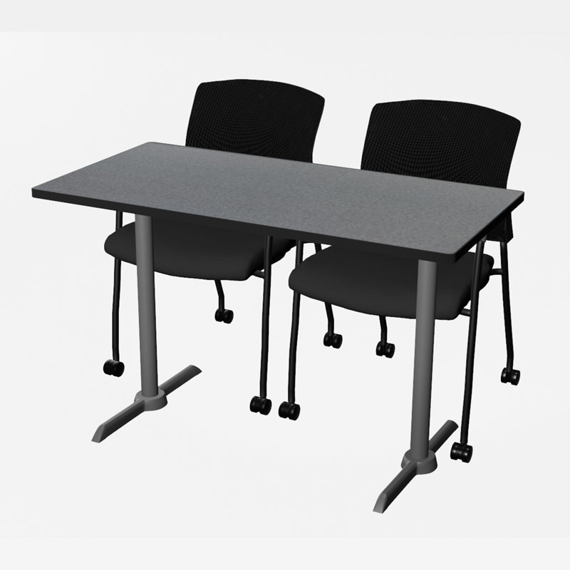 Base et table de formation Cain, H 29 po x L 48 po x l 24 po, Gris lune, Gris entreprise