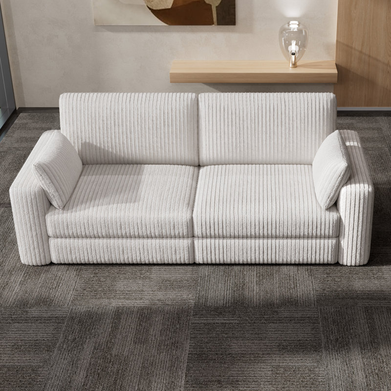 Extra Large Modular Sectional Sofa With Luxurious Corduroy Upholstery, Modern Oversized Loveseat, Tool-Free Assembly, Beige