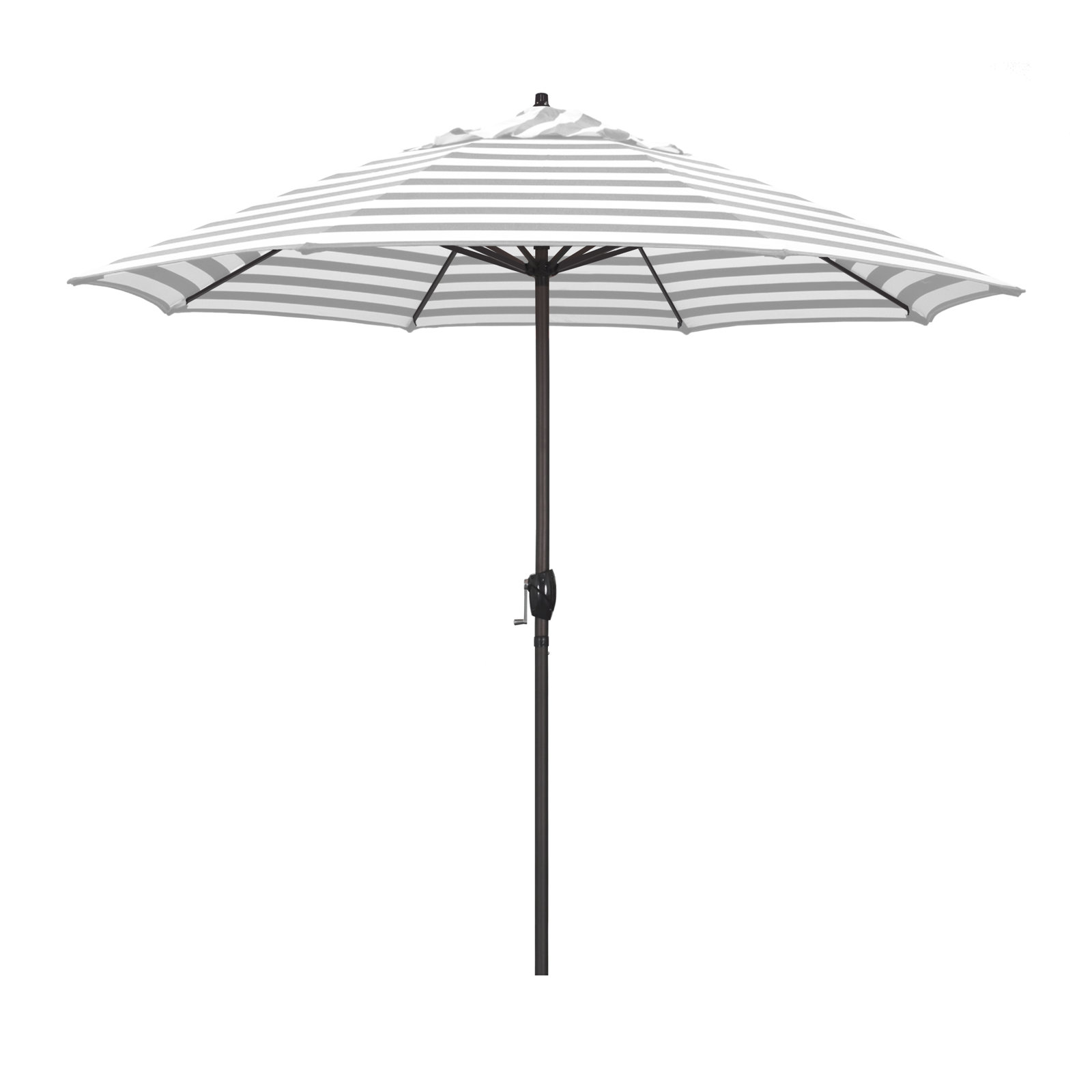 Stevie 108'' Outdoor Umbrella, Gray White Cabana Stripe