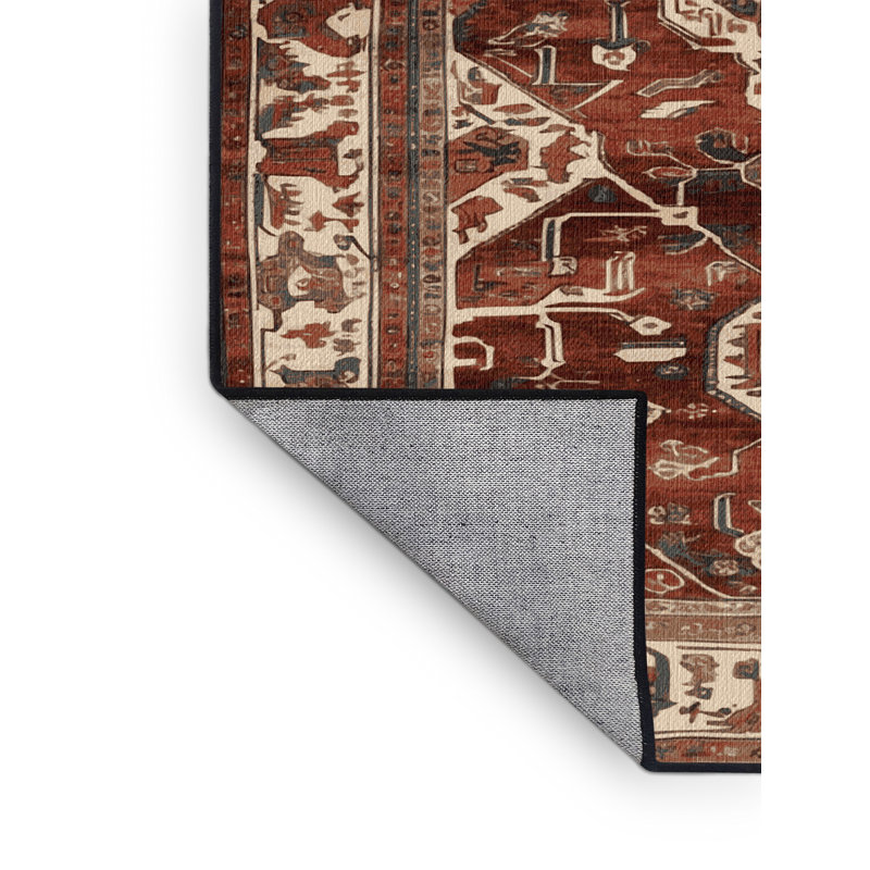 Tapis brun lavable à la machine, Carré 7 pi
