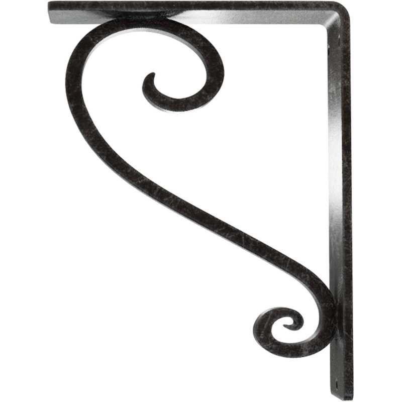 Support en fer forgé Edwards, Argent antique, H 8 po x l 2 po x P 5,5 po