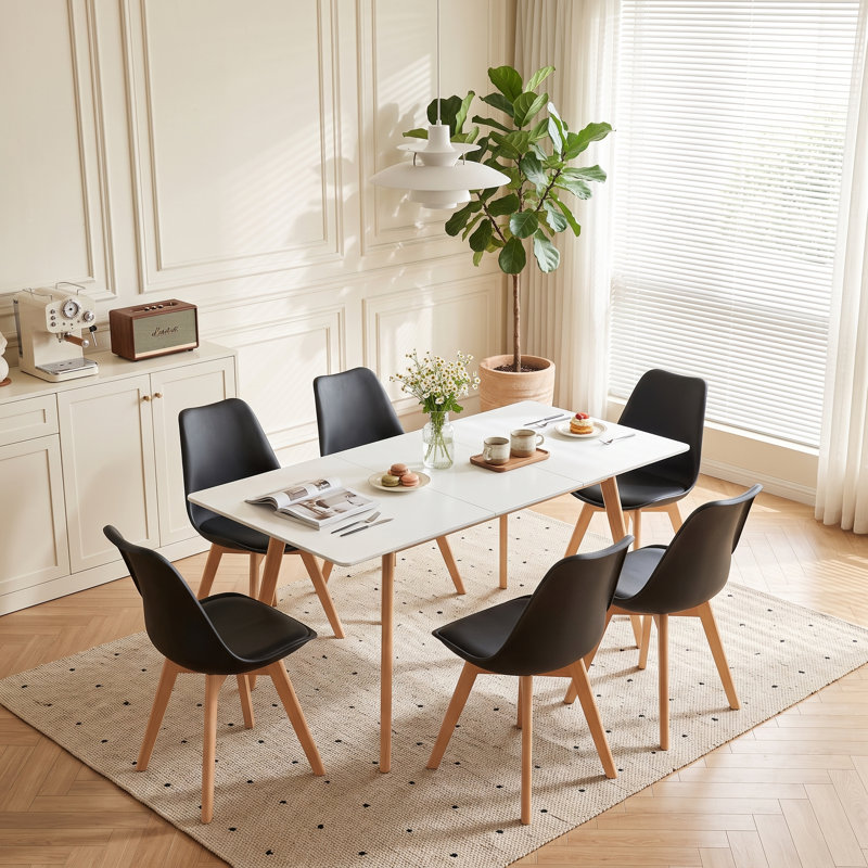 Extendable Dining Set, Black