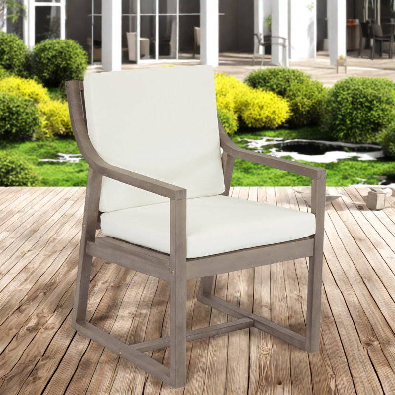 Ensembles de salle à manger de patio, chaises rembourrées modernes en bois d'acacia pour jardin de patio