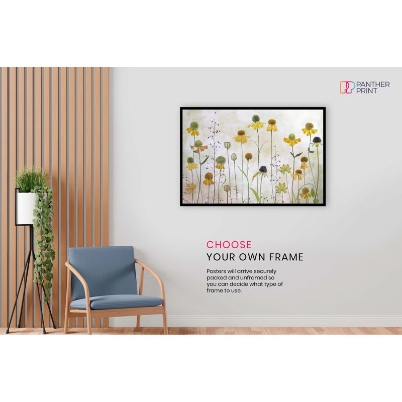 Summer Yellow Flowers Botanical - No Frame Print, 20cm H x 31cm W