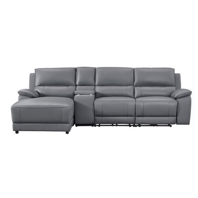 Carrabelle Leather Power Recliner Console,USB Port