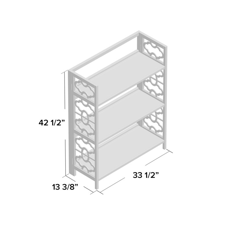 Brontie Etagere Bookcase, (3 Shelves) 42” H x 33” W x 13”D, Aqua Smoke