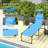 Extra-Long Light Blue Folding Lounge Beach Chair, 27.5x78.75x17.75in, 264lbs Capacity, Padded Oxford Fabric-581994298