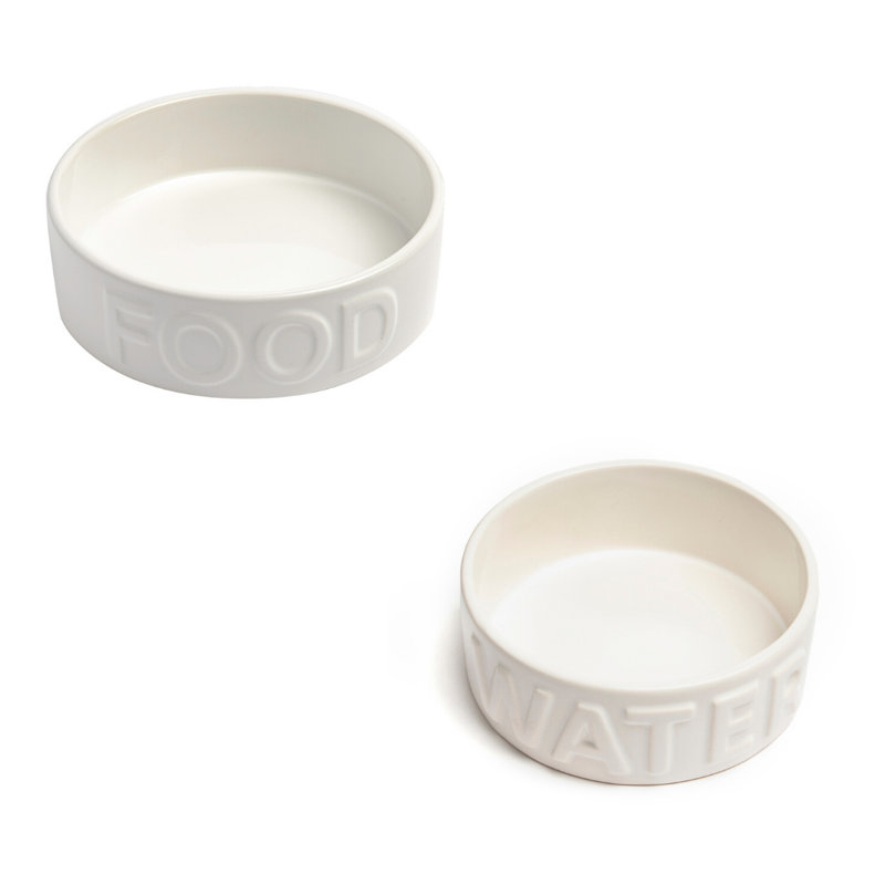 Ensemble de bols Classic pour animaux et nourriture, Grand (8 tasses / 64 oz liquides), Blanc