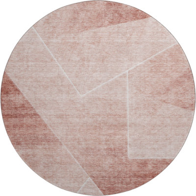 Premium Machine Washable Prisco Salmon Rug