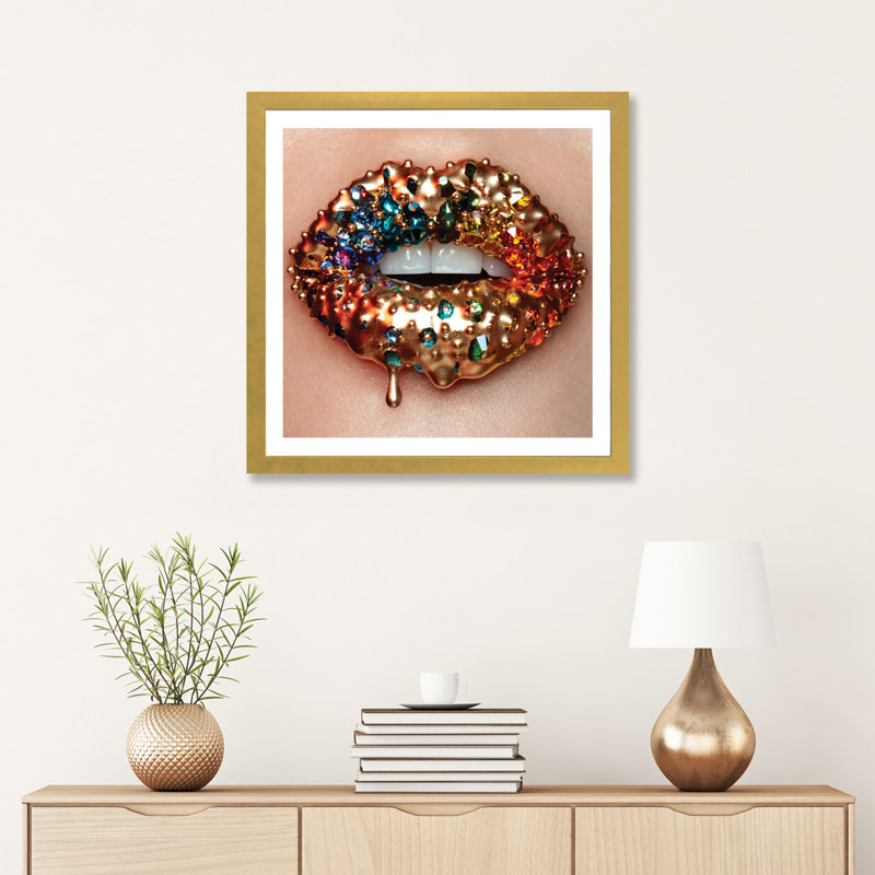 «Melting Rainbow» par Vlada Haggerty - impression d'art graphique, H 24 po x l 24 po x p 1 po, Encadré en papier doré