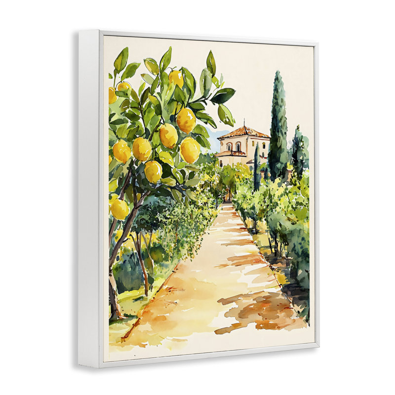 «Lemon Grove Pathway», estampe numérique, design par LSR Design Studio, 14 X 11, Encadrement giclée blanc côtier