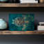Green Turtle Abstract Contemporary Turtle Landscape Nature Wall Art Print 1 Piece Wrapped Canvas Wall Art-2039689950