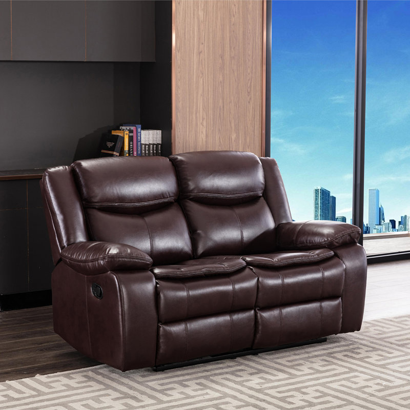Cuir confort ultime inclinable brun foncé pour la détente dans le salon