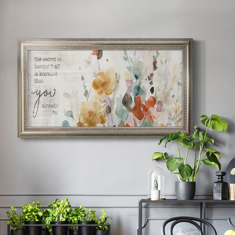 «Full Bloom Verse», peinture sur toile à cadre unique, H 29 po x l 53 po x P 1 po