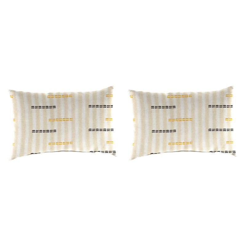 18" x 12" Outdoor Lumbar Throw Pillow (Set of 2), Poole Cabbage Rose