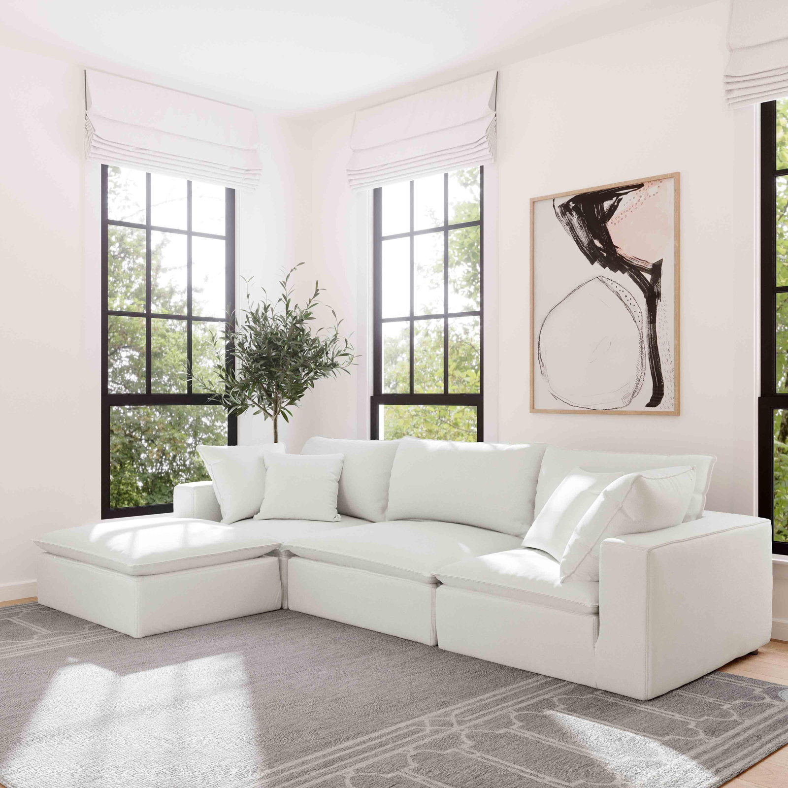 Ellaria 40" Ottoman, Peyton Pearl