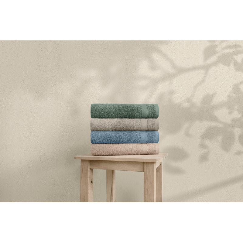 Ensemble de serviettes de toilette en coton de qualité supérieure (4 pièces) ultra-doux 17,7 po x 35,4 po | 100% coton, 500 g / m² pour un pouvoir absorbant luxueux | Lavable à la machine et à séchage rapide, parfait pour la maison, le spa et la sa