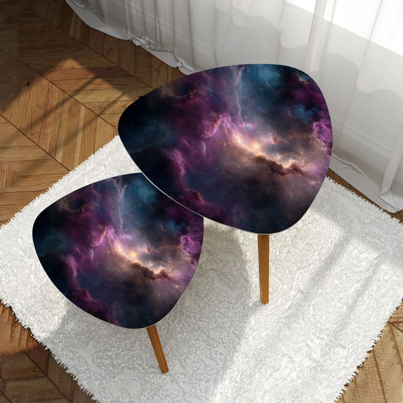 Ensemble de 2 tables basses gigognes Triangle