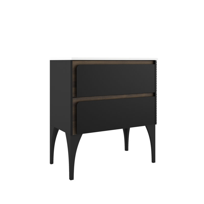 Base de meuble-lavabo simple Cordoba 32 seulement, Noir / bois