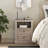 Farmhouse Nightstand With Charging Station, 2 Drawers And Open Shelf, Light Gray-746366281