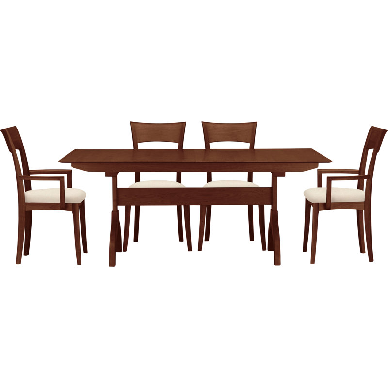 Sarah 5 - Piece Dining Set, Cognac Cherry, Slate (M10245) Fabric