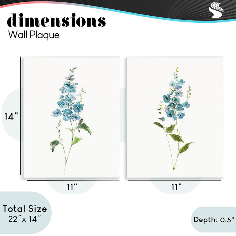 Ensemble de 2 plaques murales à l'aquarelle bleue, design par Sally Swatland
