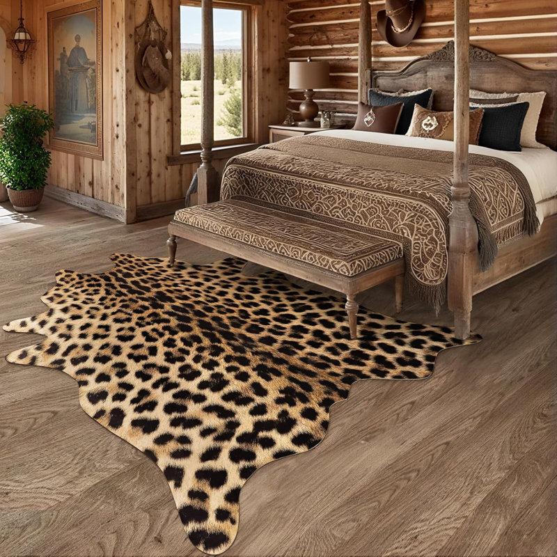 Irregular Animal Print Area Rug, 158*190cm