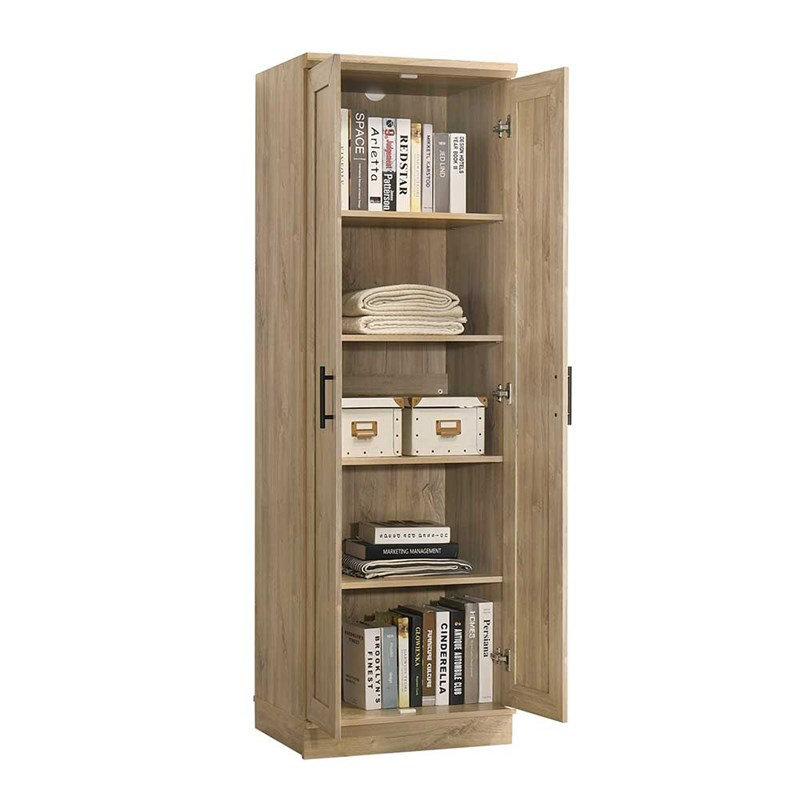  Armoire de rangement contemporaine en bois d'ingénierie en bois clair, Naturel