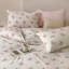 Ensemble de literie en microfibre blanc, rose, vert et fleurs-115430410