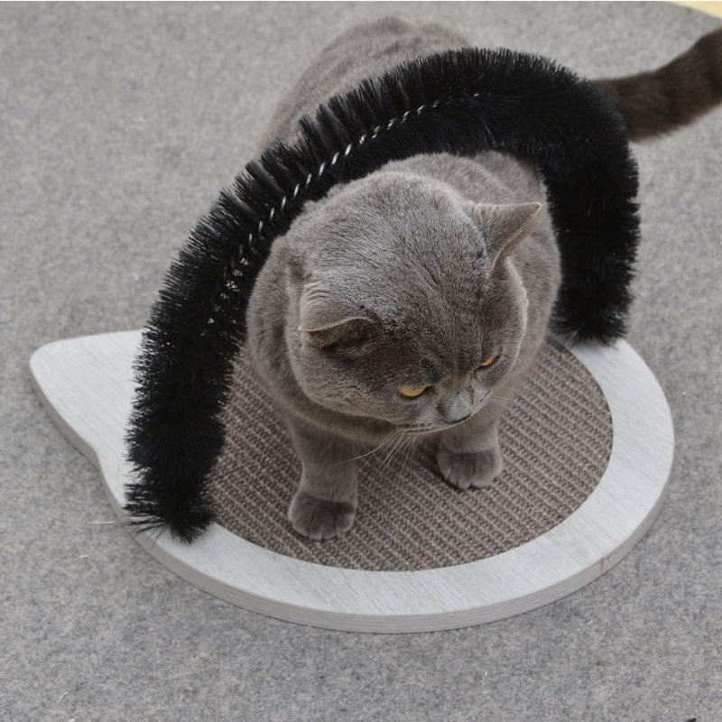 PetPals 19" Brown Wood Cat House with Scratcher