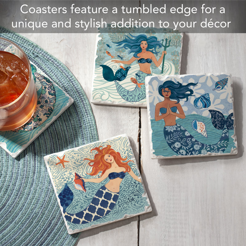 Ensemble de 4 sous-verres Mermaid Island