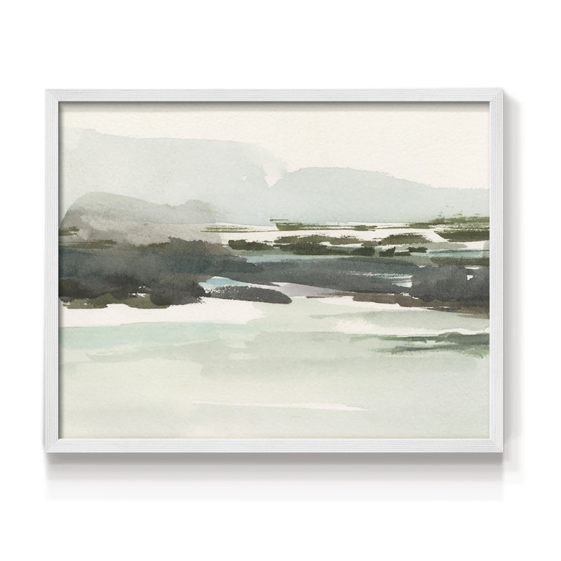 Turquoise Marsh I -Framed Print - Restickable, 8" H x 10" W, White