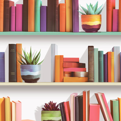 Modern Bookshelf Wallpaper