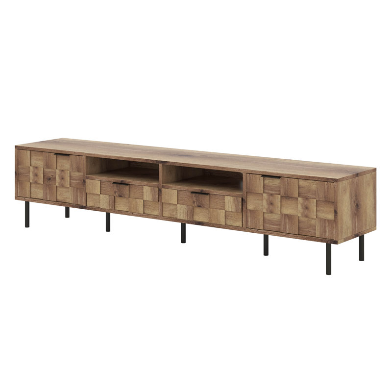 Mid Century TV Stand For Tvs Up To 85'', Entertainment Center With 2 Drawers, Media Console Table With Storage Television Stand