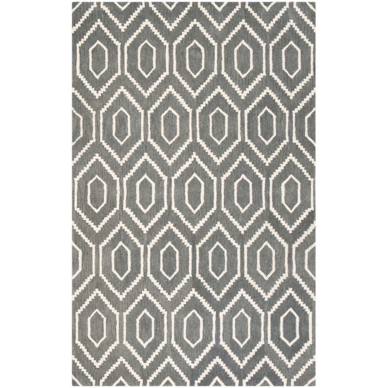 Forsberg Hand Tufted Wool Geometric Rug, Rectangle 2'3" x 4'
