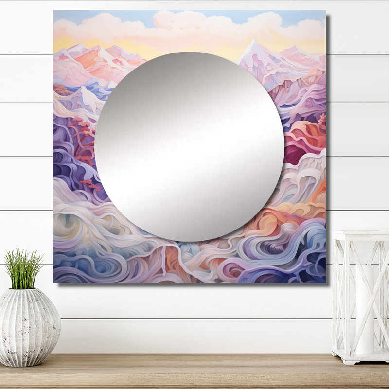 Art mural miroir de salon carré Deondry, 23 po x 23 po