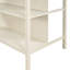 Îlot de table de salle à manger en bois massif rustique 45 po noyer et blanc crème avec 2 tablettes ouvertes pour espaces compacts