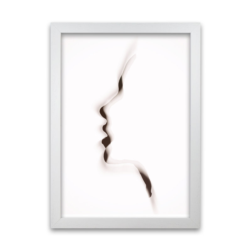 Female Profile Original - Print, White Frame, 84cm H x 59cm W x 3cm D