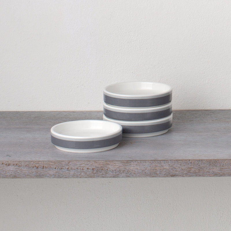 Noritake Colorstax Stripe Mini Plates 3-3/4", Gray