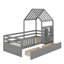 Lit simple avec 2 tiroirs de rangement et garde-corps-439295929